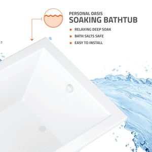 New England Home Goods Roxbury 36 x 66 Freestanding Soaker Bathtub
