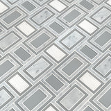 Soho stax 11.25X13 glass stone mesh mounted mosaic tile SMOT-SGLS-SOHSTA8MM product shot multiple tiles angle view