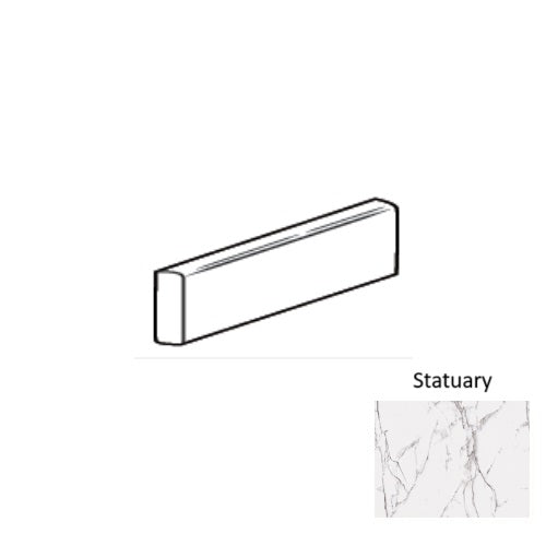 Roca Tile Usa Inc Elegant Ideas 3X12 Bullnose Statuary White Glazed Porcelain Trim Ufstu101-S43C9