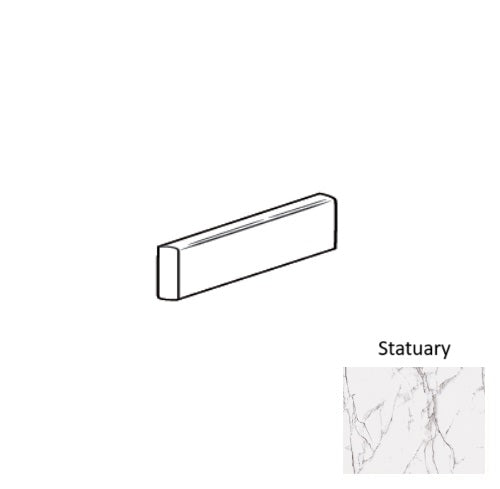 Roca Tile Usa Inc Elegant Ideas 3X13 Bullnose Statuary White Matte / Unpolished Porcelain Tile - Ufstup-S43D9