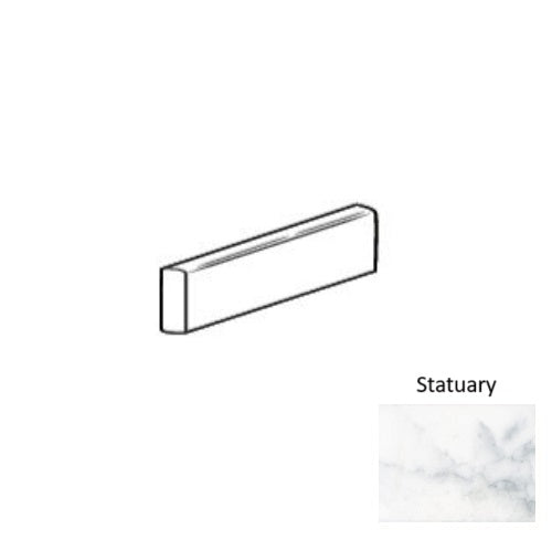 Roca Tile Usa Inc Elegant Ideas 3X9.5 Bullnose Statuary White Glossy / Bright Ceramic Wall Tile - Uwstb101-S439