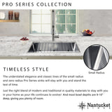 Nantucket Sinks' SR-PS-3219-OS-16 Offset Double Bowl Prep Station Small Radius Undermount Stainless Sink with Accessories