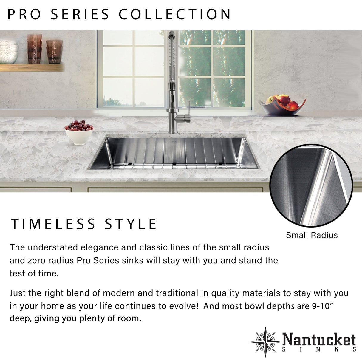 Nantucket Sinks' SR-PS-3219-DE-16 Double Equal Prep Station Small Radius Undermount Stainless Sink with Accessories