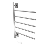 Amba Products SB5-B Swivel Bar Hardwired & Plug-in Combo Towel Warmer with 5 Bars - 4.438 x 24.563 x 34.625 in. - Brushed Finish