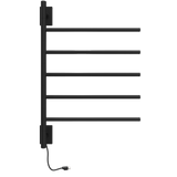 Amba Products SB5-MB Swivel Bar Hardwired & Plug-in Combo Towel Warmer with 5 Bars - 4.438 x 24.563 x 34.625 in. - Matte Black Finish