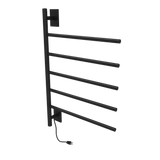 Amba Products SB5-MB Swivel Bar Hardwired & Plug-in Combo Towel Warmer with 5 Bars - 4.438 x 24.563 x 34.625 in. - Matte Black Finish