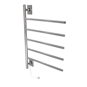 Amba Products SB5-P Swivel Bar Hardwired & Plug-in Combo Towel Warmer with 5 Bars - 4.438 x 24.563 x 34.625 in. - Polished Finish