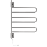 Amba Products SL3-B Swivel Loop Hardwired & Plug-in Combo Towel Warmer with 3 Looped Bars - 4.438 x 24.563 x 34.625 in. - Brushed Finish