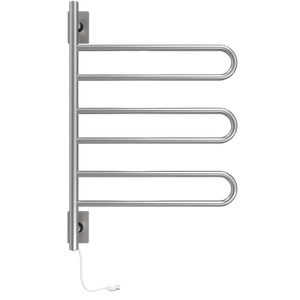 Amba Products SL3-B Swivel Loop Hardwired & Plug-in Combo Towel Warmer with 3 Looped Bars - 4.438 x 24.563 x 34.625 in. - Brushed Finish