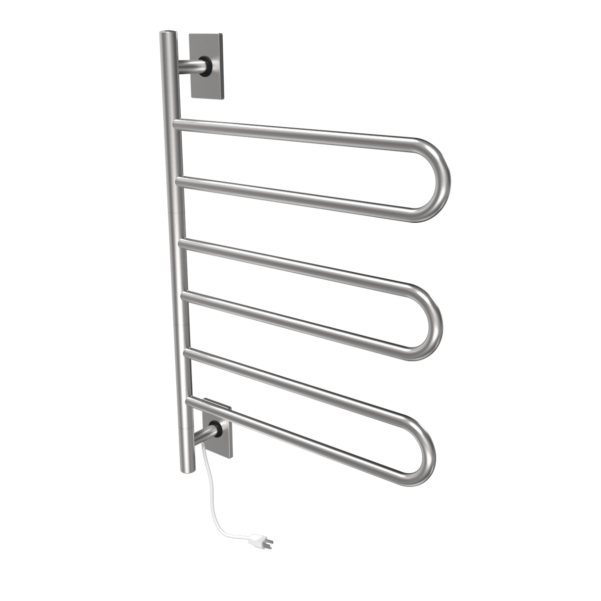 Amba Products SL3-B Swivel Loop Hardwired & Plug-in Combo Towel Warmer with 3 Looped Bars - 4.438 x 24.563 x 34.625 in. - Brushed Finish