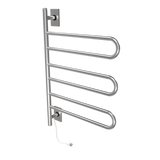 Amba Products SL3-B Swivel Loop Hardwired & Plug-in Combo Towel Warmer with 3 Looped Bars - 4.438 x 24.563 x 34.625 in. - Brushed Finish