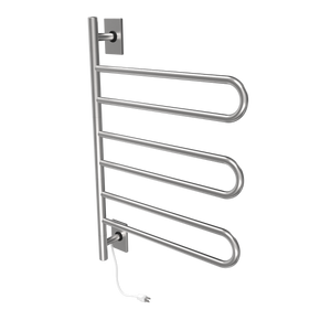 Amba Products SL3-B Swivel Loop Hardwired & Plug-in Combo Towel Warmer with 3 Looped Bars - 4.438 x 24.563 x 34.625 in. - Brushed Finish