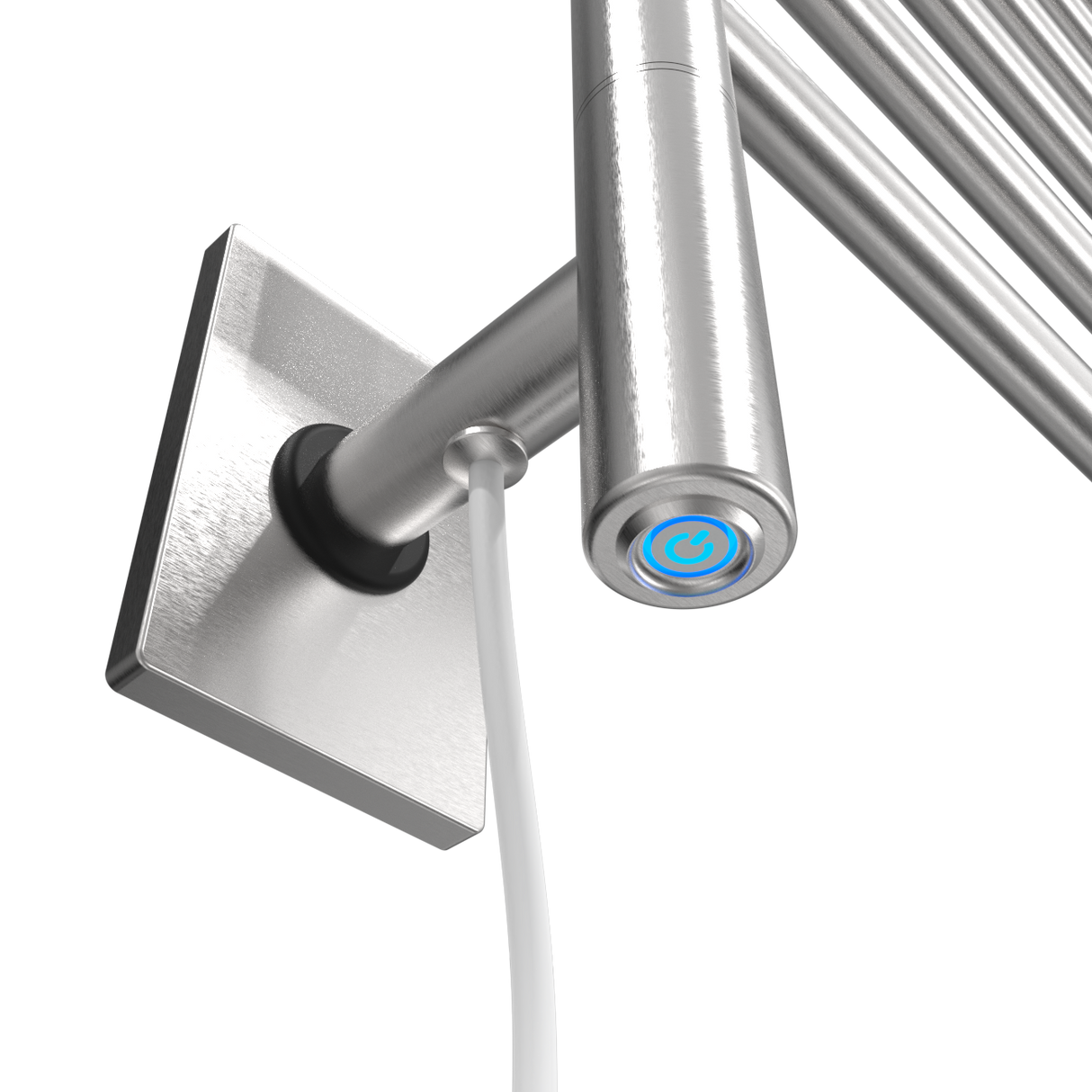 Amba Products SL3-B Swivel Loop Hardwired & Plug-in Combo Towel Warmer with 3 Looped Bars - 4.438 x 24.563 x 34.625 in. - Brushed Finish