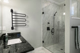 Amba Products SL3-MB Swivel Loop Hardwired & Plug-in Combo Towel Warmer with 3 Looped Bars - 4.438 x 24.563 x 34.625 in. - Matte Black Finish
