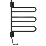 Amba Products SL3-MB Swivel Loop Hardwired & Plug-in Combo Towel Warmer with 3 Looped Bars - 4.438 x 24.563 x 34.625 in. - Matte Black Finish