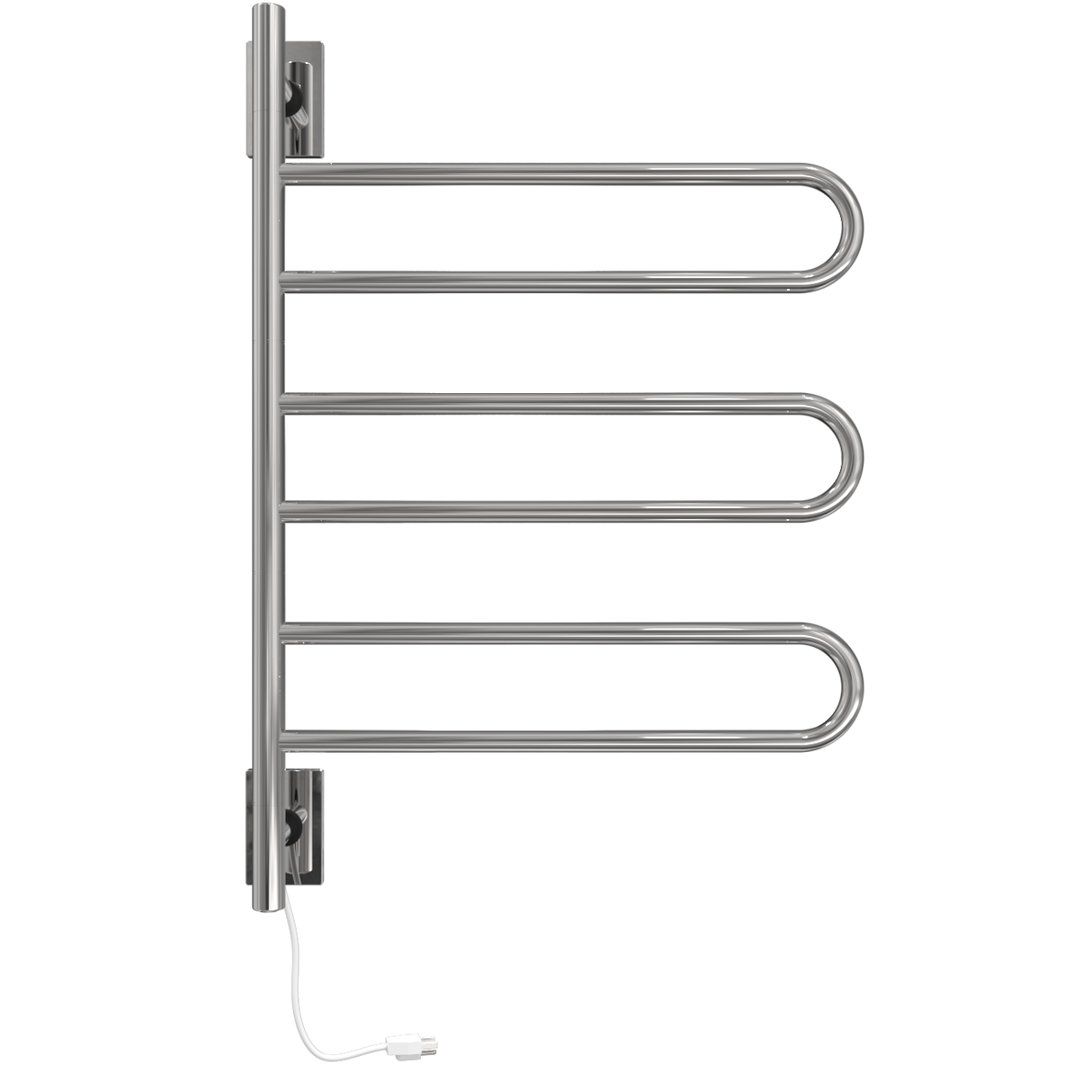 Amba Products SL3-P Swivel Loop Hardwired & Plug-in Combo Towel Warmer with 3 Looped Bars - 4.438 x 24.563 x 34.625 in. - Polished Finish