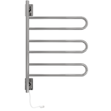 Amba Products SL3-P Swivel Loop Hardwired & Plug-in Combo Towel Warmer with 3 Looped Bars - 4.438 x 24.563 x 34.625 in. - Polished Finish