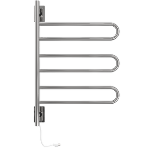 Amba Products SL3-P Swivel Loop Hardwired & Plug-in Combo Towel Warmer with 3 Looped Bars - 4.438 x 24.563 x 34.625 in. - Polished Finish
