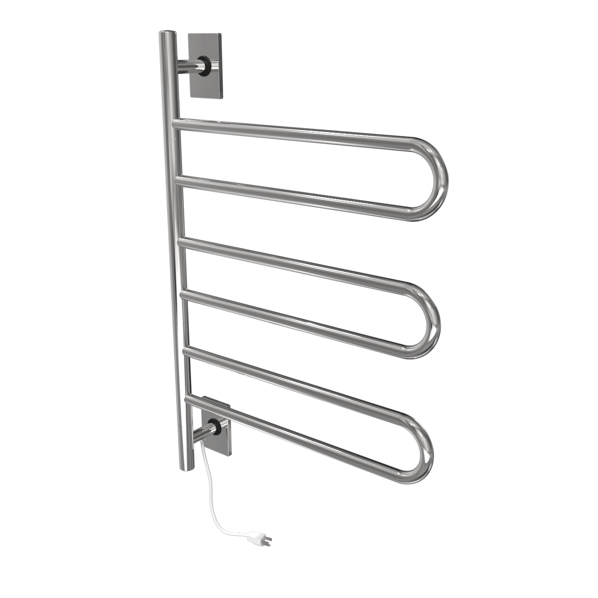 Amba Products SL3-P Swivel Loop Hardwired & Plug-in Combo Towel Warmer with 3 Looped Bars - 4.438 x 24.563 x 34.625 in. - Polished Finish