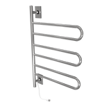 Amba Products SL3-P Swivel Loop Hardwired & Plug-in Combo Towel Warmer with 3 Looped Bars - 4.438 x 24.563 x 34.625 in. - Polished Finish
