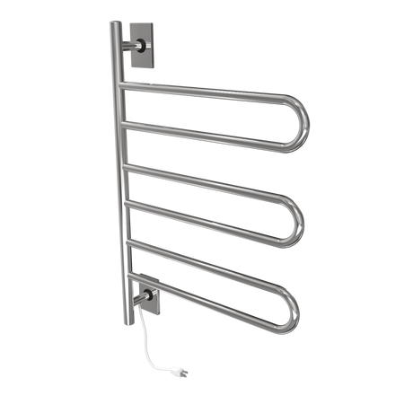 Amba Products SL3-P Swivel Loop Hardwired & Plug-in Combo Towel Warmer with 3 Looped Bars - 4.438 x 24.563 x 34.625 in. - Polished Finish