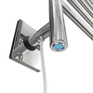 Amba Products SL3-P Swivel Loop Hardwired & Plug-in Combo Towel Warmer with 3 Looped Bars - 4.438 x 24.563 x 34.625 in. - Polished Finish