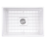 Nantucket Sinks 27 Inch Farmhouse Fireclay Sink with Drain and Grid