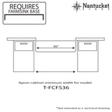 Nantucket Sinks 36 Inch Farmhouse Fireclay Sink with Offset Drain and Grid