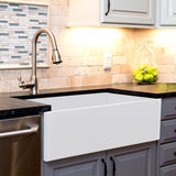 Nantucket Sinks 36 Inch Farmhouse Fireclay Sink with Offset Drain and Grid