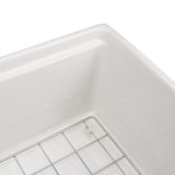 Nantucket Sinks 30-inch Workstation Fireclay Apron Sink Side Drain - White