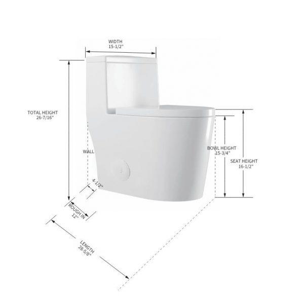 Blossom T9 05 One-Piece Toilet with Dual Cyclone Flush & Self-Cleaning Surface