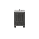Avanity Thompson 25 in. Vanity in Charcoal Glaze finish with Carrara White Marble Top