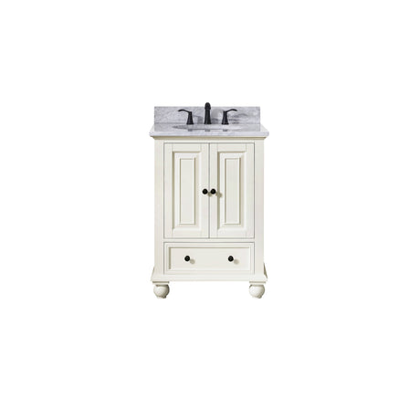 Avanity Thompson 25 in. Vanity in French White finish with Carrara White Marble Top