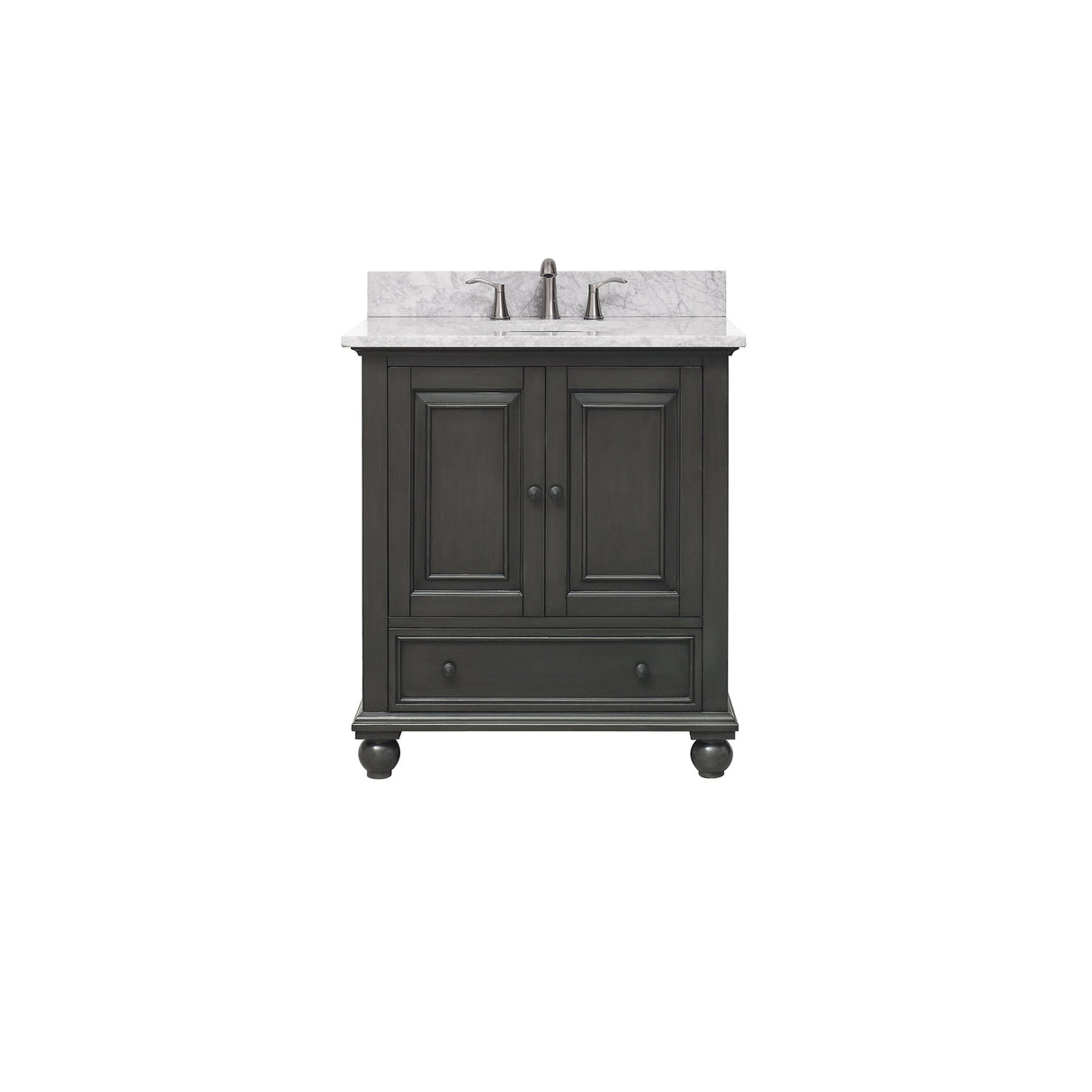 Avanity Thompson 31 in. Vanity in Charcoal Glaze finish with Carrara White Marble Top