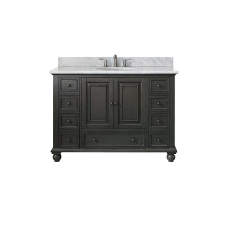 Avanity Thompson 49 in. Vanity in Charcoal Glaze finish with Carrara White Marble Top