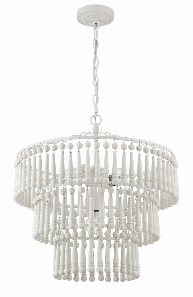 Tiana 3 Light Matte White Chandelier TIA-7103-MT