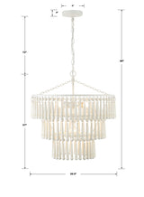 Tiana 3 Light Matte White Chandelier TIA-7103-MT