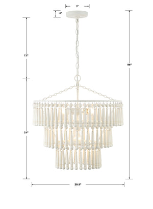 Tiana 3 Light Matte White Chandelier TIA-7103-MT