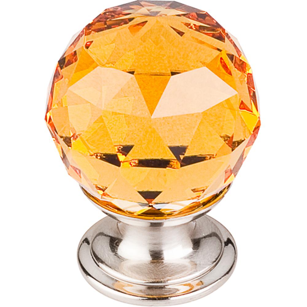 Top Knobs TK111 Amber Crystal Knob 1 1/8" w/ Oil Rubbed Bronze Base - Brushed Satin Nickel