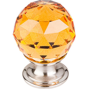 Top Knobs TK111 Amber Crystal Knob 1 1/8" w/ Oil Rubbed Bronze Base