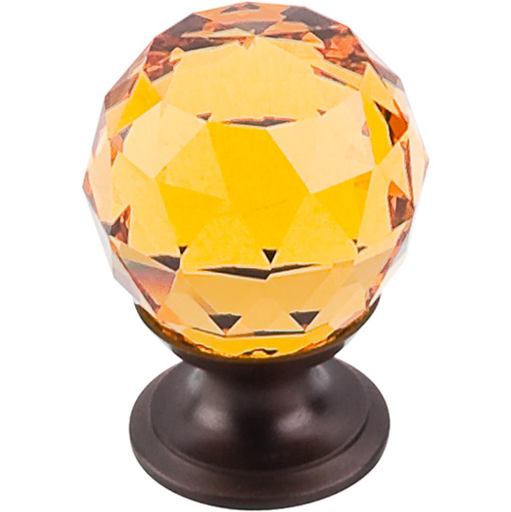 Top Knobs TK111 Amber Crystal Knob 1 1/8" w/ Oil Rubbed Bronze Base - Oil Rubbed Bronze