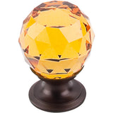 Top Knobs TK111 Amber Crystal Knob 1 1/8" w/ Oil Rubbed Bronze Base - Oil Rubbed Bronze