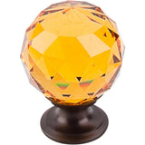 Top Knobs TK112 Amber Crystal Knob 1 3/8" w/ Oil Rubbed Bronze Base - Oil Rubbed Bronze
