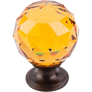 Top Knobs TK112 Amber Crystal Knob 1 3/8" w/ Oil Rubbed Bronze Base - Oil Rubbed Bronze