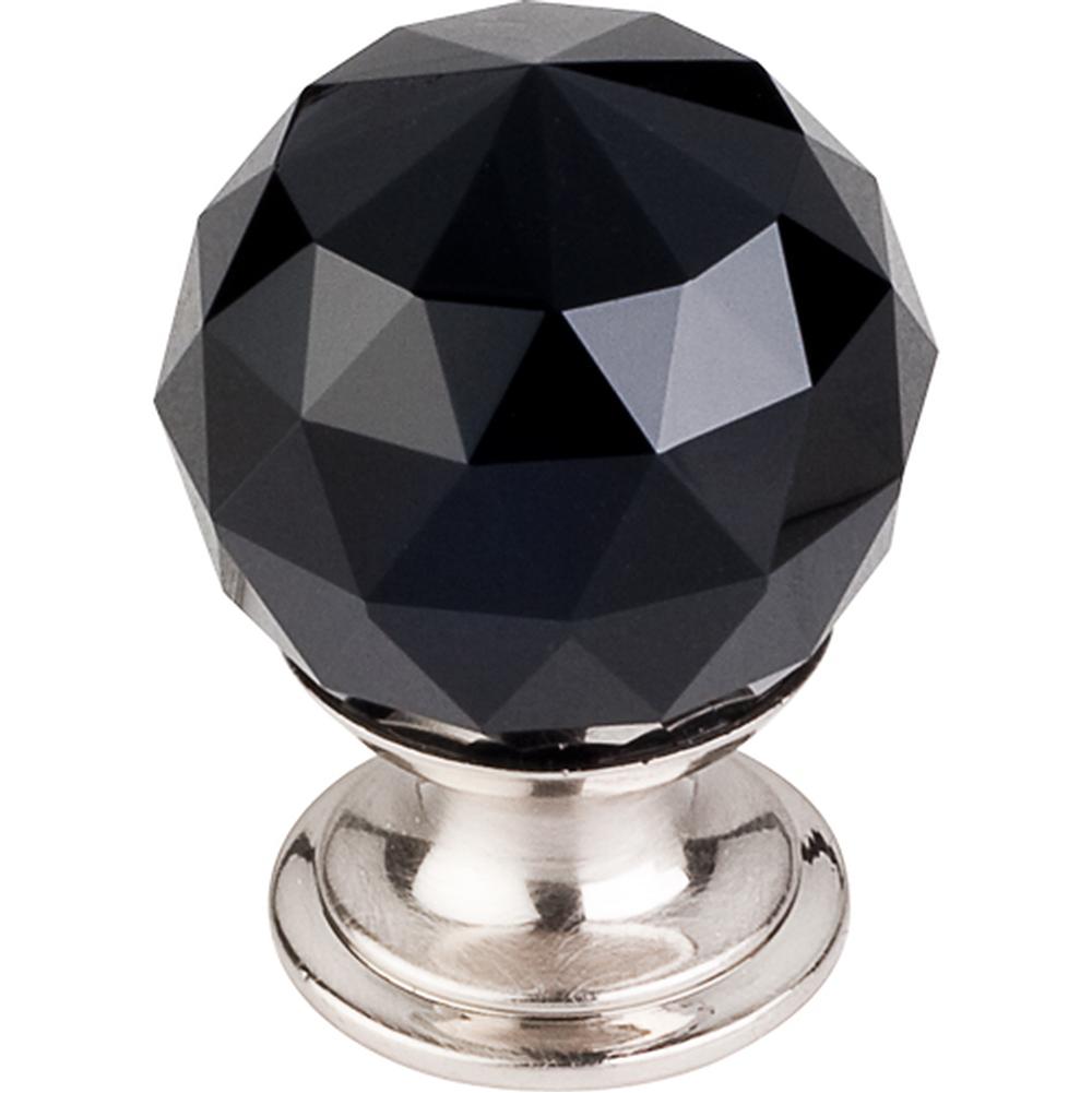 Top Knobs TK115 Black Crystal Knob 1 1/8" w/ Oil Rubbed Bronze Base