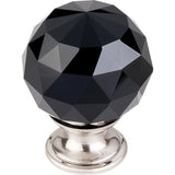 Top Knobs TK116 Black Crystal Knob 1 3/8" w/ Oil Rubbed Bronze Base - Brushed Satin Nickel
