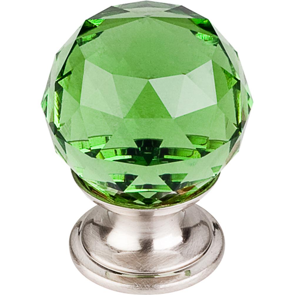 Top Knobs TK119 Green Crystal Knob 1 1/8" w/ Polished Chrome Base