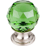 Top Knobs TK119 Green Crystal Knob 1 1/8" w/ Polished Chrome Base