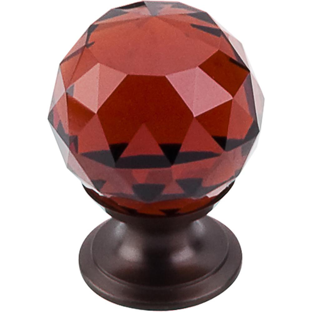 Top Knobs TK121 Wine Crystal Knob 1 1/8" w/ Oil Rubbed Bronze Base - Oil Rubbed Bronze