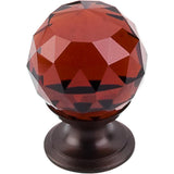 Top Knobs TK121 Wine Crystal Knob 1 1/8" w/ Oil Rubbed Bronze Base - Oil Rubbed Bronze
